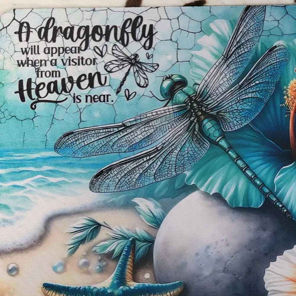 Dragonfly Heaven Quote Non Slip Custom Mouse Pad